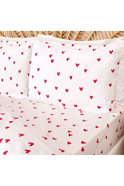 MATMEL Double Heart Duvet Cover Set - Red