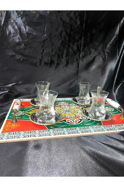 Boyut Tea Coffee Promise Engagement and Special Occasions Handcrafted Tray