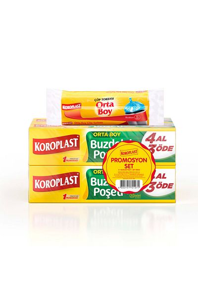 Koroplast 3 +1 Refrigerator Bag Medium Size + Garbage Bag Set