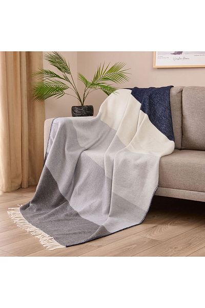 ASPARTAM Carta Jacquard Scottish Tv Blanket - Gray - 130X170 cm