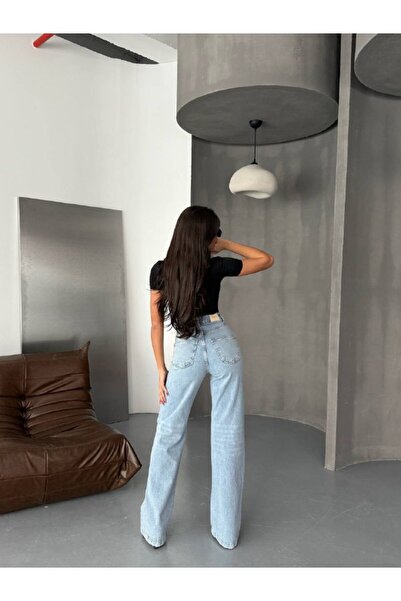 DENİKK TREND ÖZEL TASARIM BOL PAÇA RAHAT KALIP BAGGY PALAZZO DENİM JEAN PANTOLON