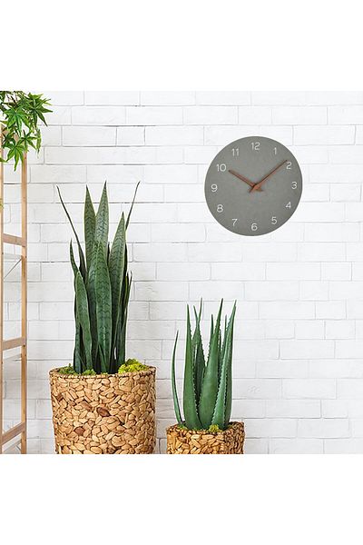 TFA Silent Precision Wooden Clock, Analogue, Wall Clock, Minimalist Design, Grey, 60.3054.10