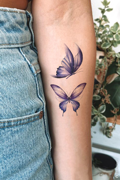 BP Tattoo Neon Renkli Kelebek Dövmesi Kelebek Tattoo