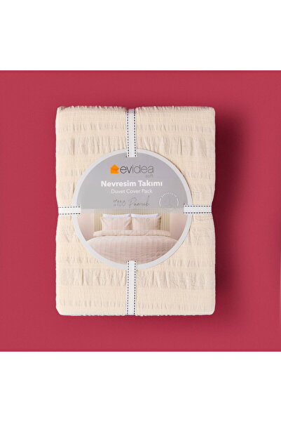 MATMEL طقم غطاء لحاف مزدوج من سوفت راي - كريمي