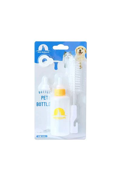 TaoTaoPets Pet Nursing Bottle Set, 60ml Capacity with Cleaning Brush for Dogs and Small Pets