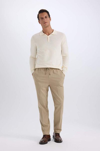 DeFacto New Season Summer Fabric Jogger Pants with Laced Waist, Elastic Straight Legs and Pockets