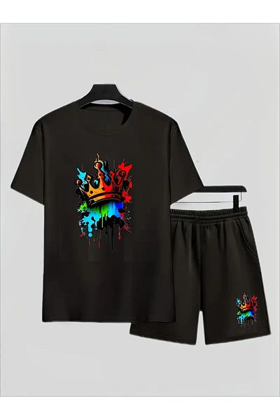 YUNAYT Children's T-Shirt and Pocket Shorts Set
