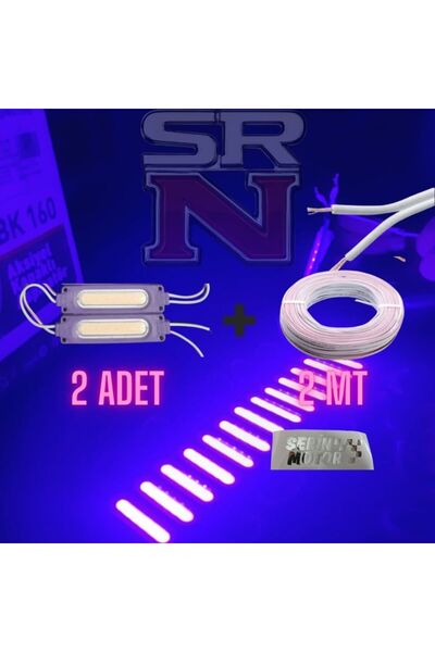 GMS Cg Depo - Çamurluk Yan Kapak uyumlu 12v Mor Parmak Led 2 Adet + 2 MT Kablo - SRN