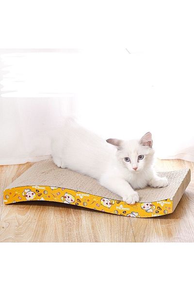 TaoTaoPets Cat Scratching Board with Wave Design, Cardboard Lounger Trim,Premium Cardboard Construction