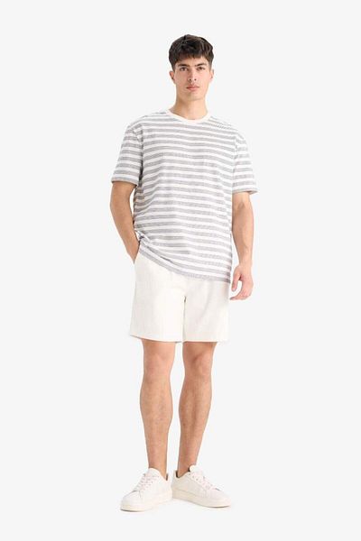 DeFacto New Season 100% Cotton Regular Fit Textured Waffle Shorts