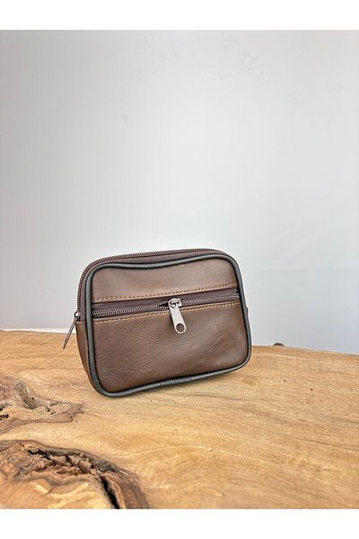 özdemirler deri Large Size 2-Eye Leather Belt Holder, Genuine Leather Belt Wallet, Coin Purse, Belt Bag