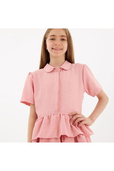 Marka Sensin Kids Girl's Colorful Side Zipper Special Style Design Folded Dress