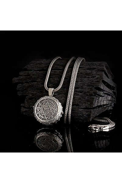 shop Hz Süleyman Mührü Muska Kabi 925 Ayar Gümüş Erkek Kolye