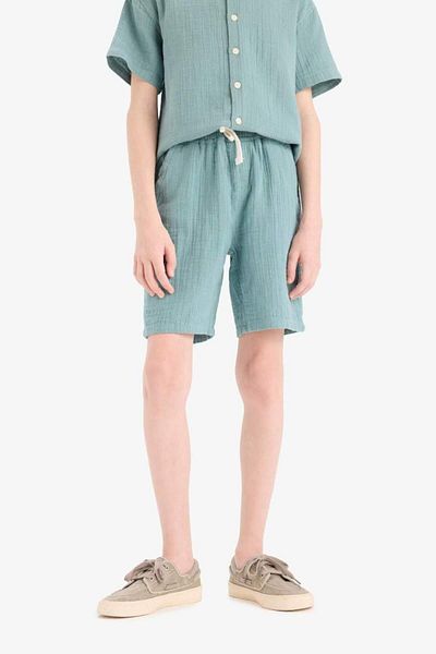 DeFacto New Season Boy's Elastic Waist Muslin Shorts