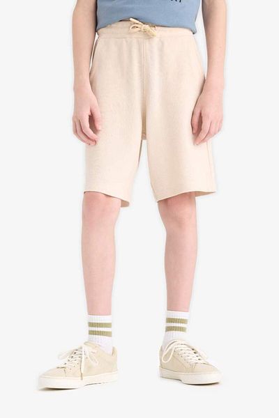 DeFacto New Season Boy's Elastic Waist Pique Shorts with Pockets