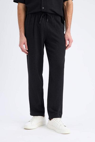 DeFacto New Season Summer Viscose Jogger Pants Regular Fit Regular Cut Linen Blended Straight