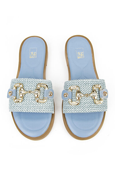 Ziya , Ψάθινες Γυναικείες Παντόφλες 1511044Z5001 Μπλε