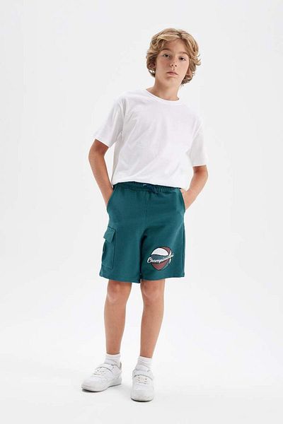 DeFacto New Season Boy's Elastic Waist Printed Shorts
