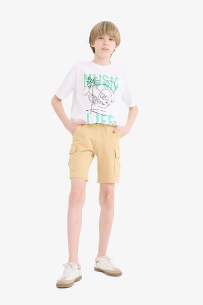 DeFacto Boy's Elastic Waist Cargo Pocket Shorts B5868A825Hs