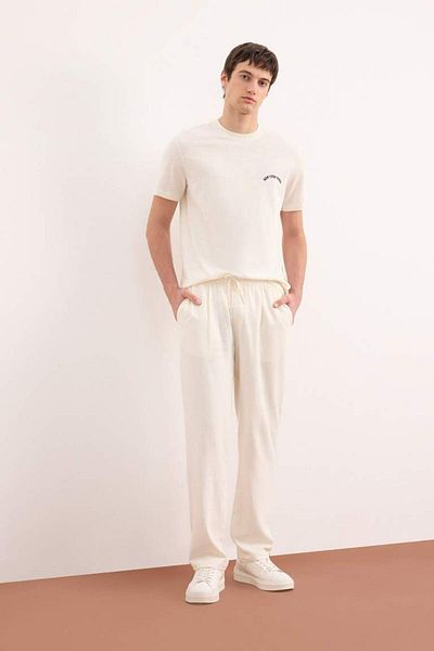 DeFacto New Season Summer Viscose Jogger Pants Regular Fit Regular Cut Linen Blended Straight
