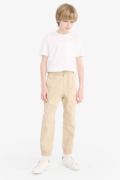 DeFacto New Season Boy's Elastic Leg Basic Plain Gabardine Jogger Trousers