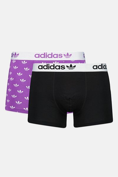 adidas Men 2 Pack Brand Logo Trunks, Multicolor
