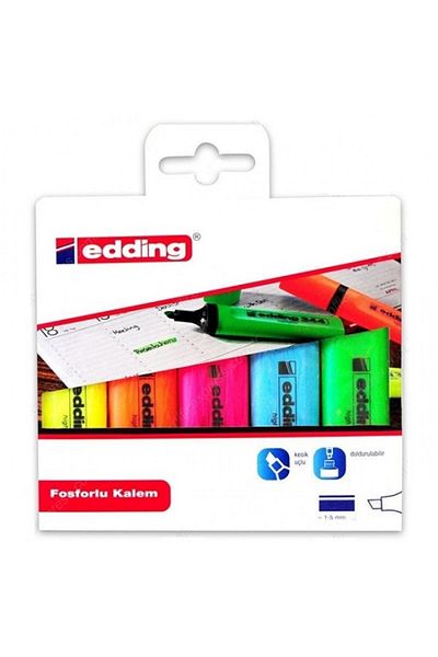 Edding Phosphor Pen 5 Colors 344