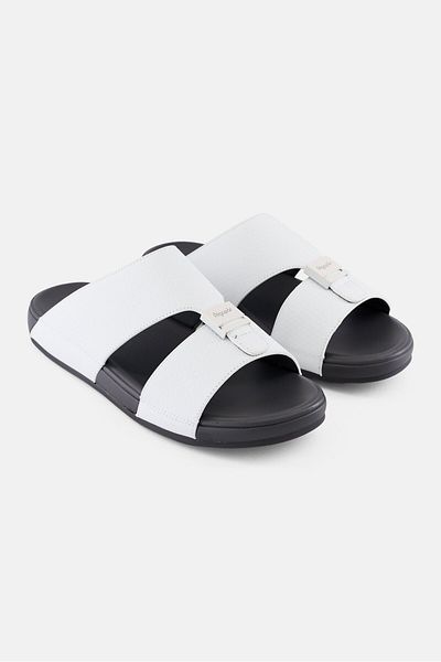 Algspar Men Slip On Arabic Sandals, White