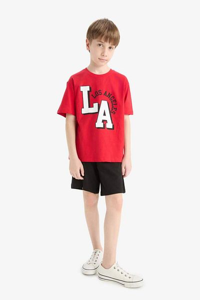 DeFacto New Season Men's 2-Piece Set Printed Short Sleeve T-Shirt Shorts