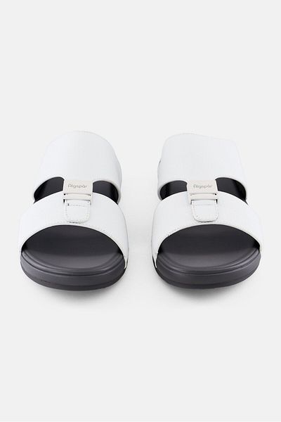 Algspar Men Slip On Arabic Sandals, White