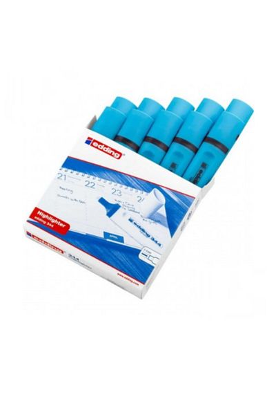 Edding Phosphor Pen 344 Blue 10 Pack