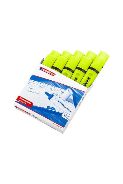 Edding Phosphor Pen 344 Yellow 10 Pack