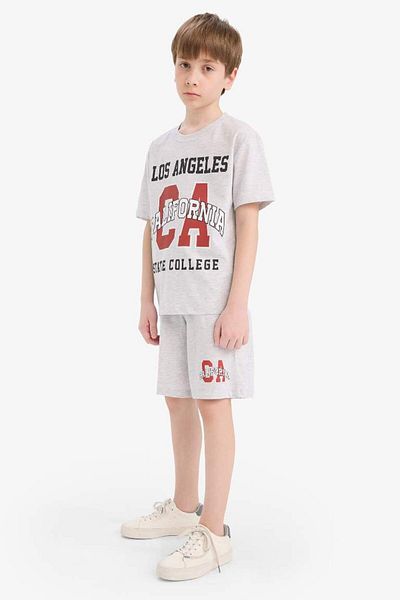 DeFacto New Season Men's 2-Piece Set Printed Short Sleeve T-Shirt Shorts