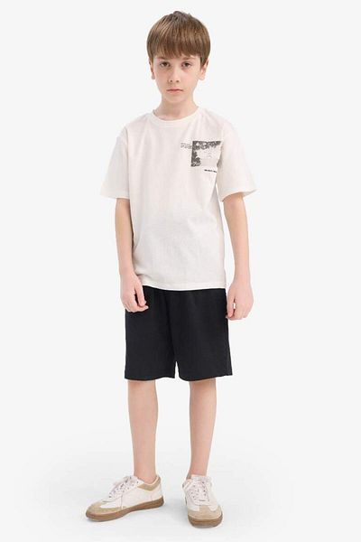 DeFacto New Season Boy's Crew Neck Printed Short Sleeve T-Shirt