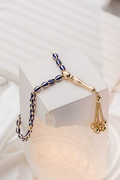 FERMAS KUYUMCULUK 14 Ayar Lacivert Mineli Tesbih