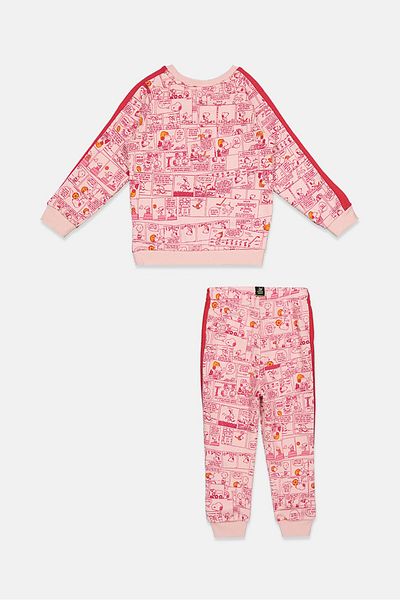 Puma Toddlers Girl 2 Pieces Printed Top And Bottom Set, Pink and Red Combo