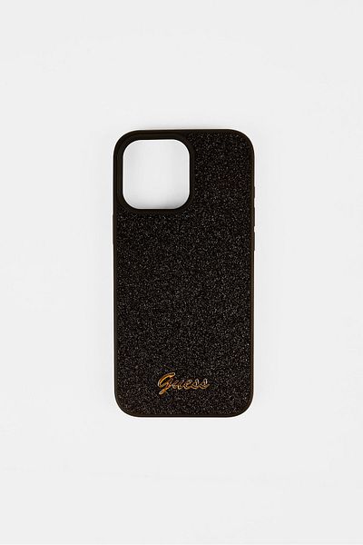 Guess iPhone 16 Pro Max Glitter Hard Phone Case, Black