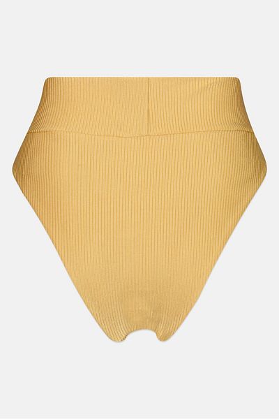 aerie Women Ribbed Pull On Bikini Bottom, Gold