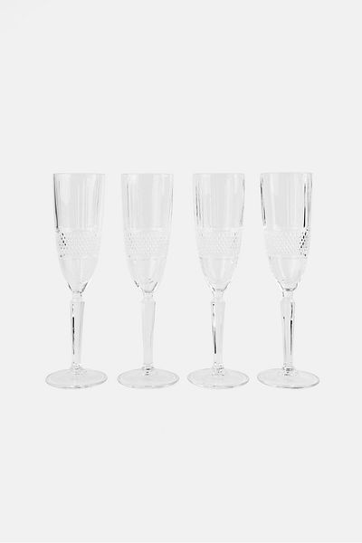 Maxwell & Williams 4 Pcs Flute Glasses 150ml, Transparent
