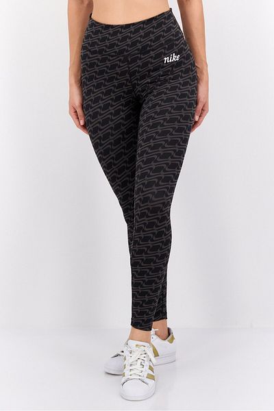 Nike Women Sportswear Fit Brand Logo Training Legging, Black/Grey