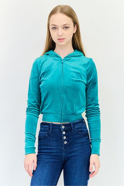 aerie Women Solid Long Sleeves Hoodie, Green