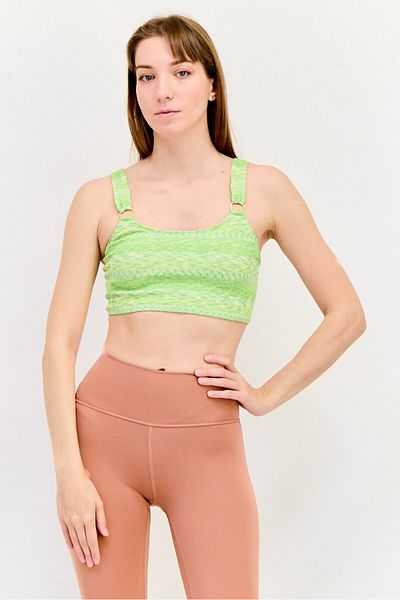 aerie Women Crew Neck Sleeveless Textured Tank Top, Green