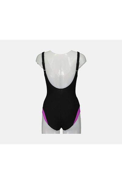 SPEEDO قطعة واحدة من دريم جيم للنساء، باللونين الأسود والأرجواني