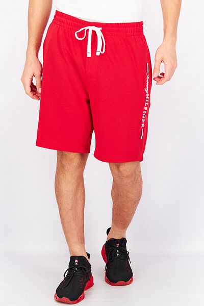 Tommy Hilfiger Men Graphic Drawstring Sleepwear Short, Mahogany