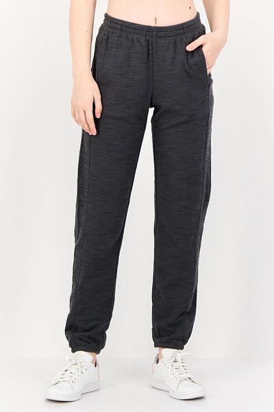 aerie Women Regular Fit Textured Sweatpants, Dark Grey
