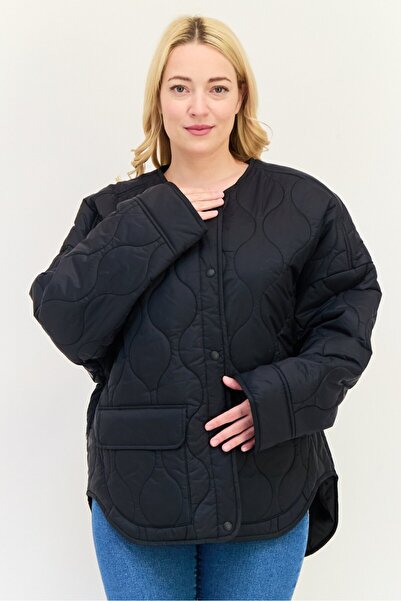 aerie Offline By Women Quilted Long Sleeve Puffer Jacket, Black