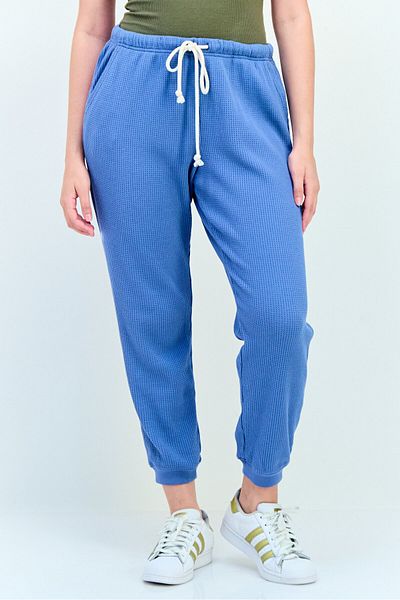 aerie Women Regular Fit Textured Joggers Pants, Slate Blue