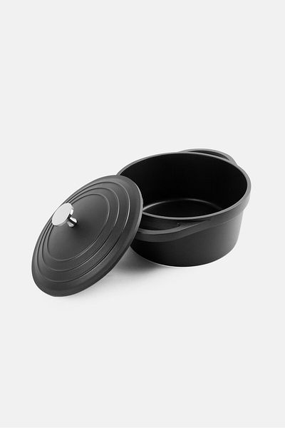 Catherine Malandrino Non Stick Coating Cast Aluminium Casserole 7,38 L, Black