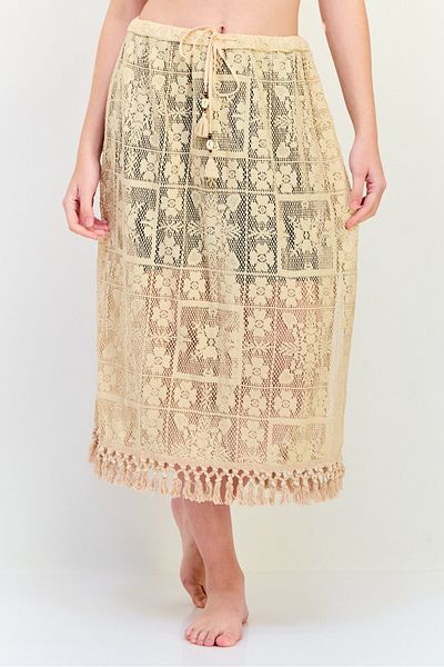 aerie Women Eyelet Cover Up Skirt, Beige