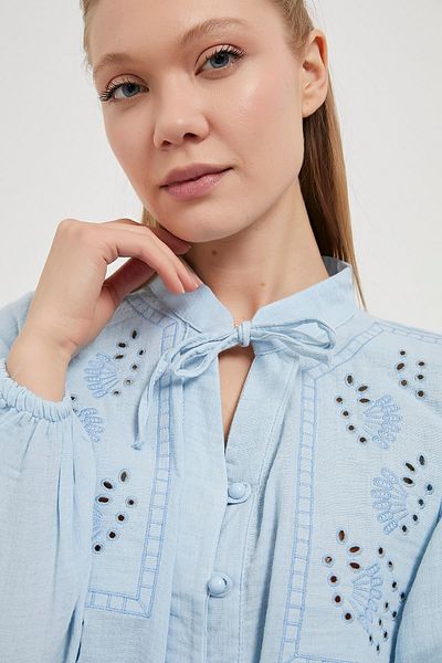 Arma Life Bluză crop albastră cu mâneci lungi pentru femei